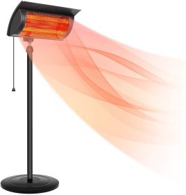 Simple Deluxe Standing Heater Patio Outdoor Balcony; Courtyard with Overheat Protection; 750W/1500W; Large