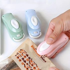 1pc Mini Household Portable Sealing Machine; Hand Pressure; Heat Sealing Machine; Food; Snacks; Plastic Bag Sealing Machine (Battery Not Included) (Style: Sealer, Color: Random Color)