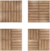 Interlocking Patio Flooring Tiles;  Indoor Outdoor Deck and Patio Flooring Wood-Plastic Material Composite Tile;  Coffee;  12 x 12 Inch